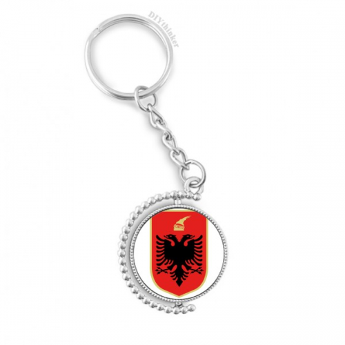 albania tirana national emblem rotatable keyholder  disc accessories chain clip