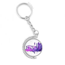 australia sydney opera house watercolor rotatable keyholder  disc accessories chain clip