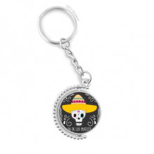 hat l mexico happy the day of the dead rotatable keyholder  disc accessories chain clip