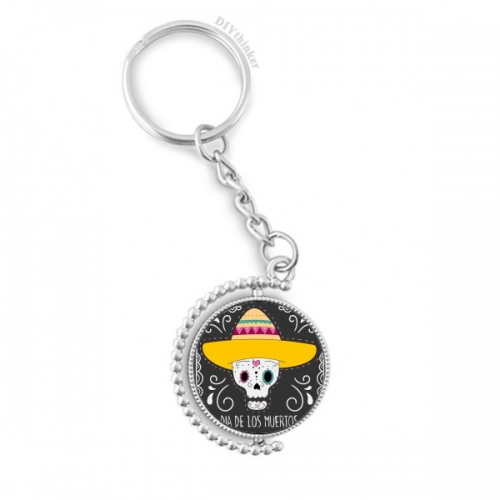 hat l mexico happy the day of the dead rotatable keyholder disc accessories chain clip hat l mexico happy the day of the dead rotatable keyholder disc accessories chain clip