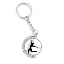 hot beautiful woman dancing outline rotatable keyholder  disc accessories chain clip