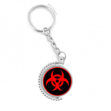 red nuclear checal radiation symbol rotatable keyholder  disc accessories chain clip