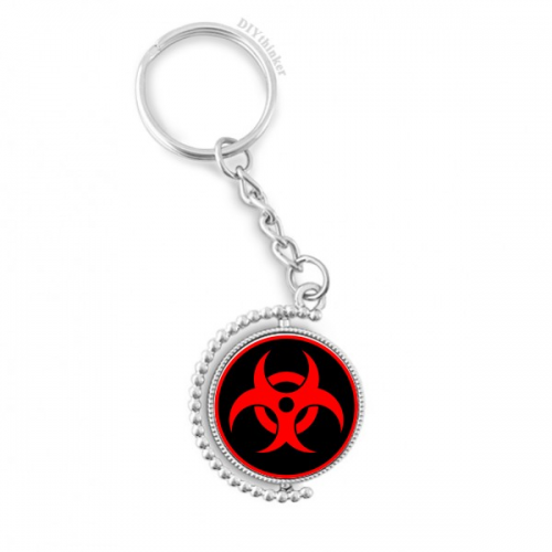 red nuclear checal radiation symbol rotatable keyholder  disc accessories chain clip