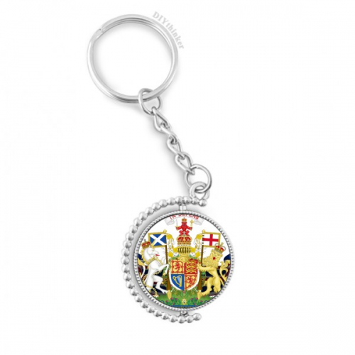 uk national emblem country symbol rotatable keyholder  disc accessories chain clip