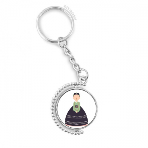 women traditional custom in korea rotatable keyholder  disc accessories chain clip