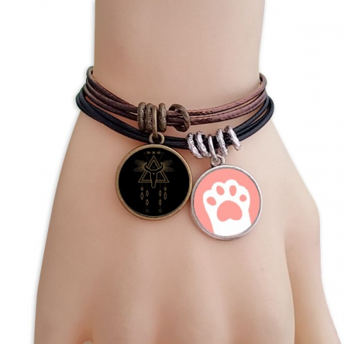 geometry alien symbol totem pattern cats bracelet leather wristband couple set geometry alien symbol totem pattern cats bracelet leather wristband couple set