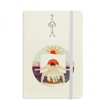 日本人富士山相扑 问号硬皮笔记本手帐绑带本子