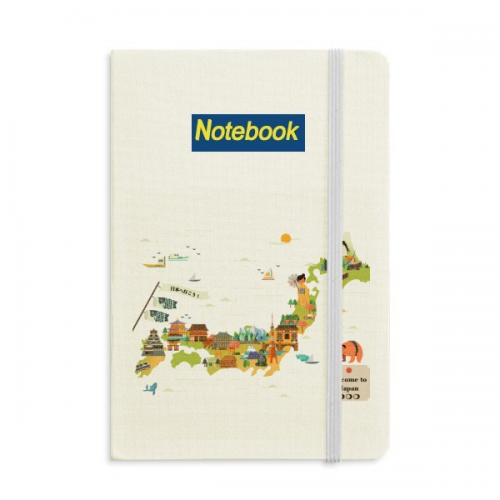 Traditional Japanese Culture Map Notebook Office Classic Hardcover Journal Diary A5