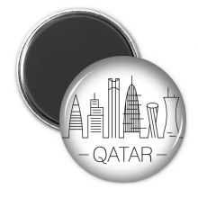 Drawing City Qatar Landmark Refrigerator Magnet Sticker Decoration Badge 