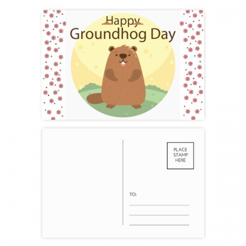 美国加拿大土拨鼠节 圣诞红花明信片祝福卡片20张