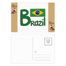 Brazil National Flag Green Pattern Santa Claus mas Postcard Blessing Thanks Mailing Card Brazil National Flag Green Pattern Santa Claus mas Postcard Blessing Thanks Mailing Card