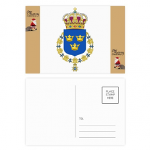 sweden eu national emblem santa claus mas postcard blessing thanks mailing card