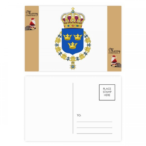 sweden eu national emblem santa claus mas postcard blessing thanks mailing card sweden eu national emblem santa claus mas postcard blessing thanks mailing card