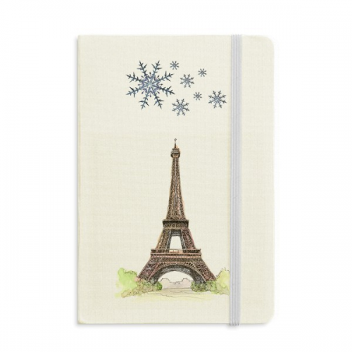 Paris Eiffel Tower in France Notebook Thick Journal Snowflakes Winter