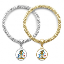 Nassau Bahamas National Emblem Lover Bracelet Bangle Pendant Jewelry Couple Chain 