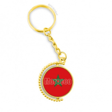 morocco country flag name metal connector key chain  accessory en keyholder