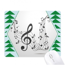 Flappg Black Music Notes Mouse Pad Green Pine Tree Rubber Mat