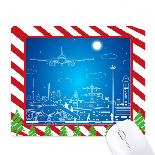 Metropolis City Aircraft Cloud  Landscape Mouse Pad Candy Cane Rubber Pad mas Mat