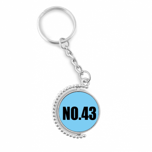 lucky no.43 number name rotatable accessory key chain  decoration keyholder