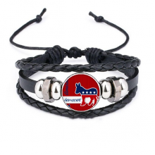 amedonkey emblem democrat bracelet braided leather woven  wristband