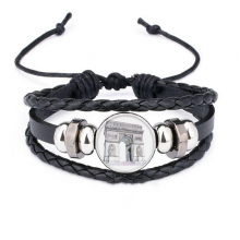 arc de triomph in paris france bracelet braided leather woven  wristband