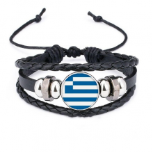 greece national flag eu country bracelet braided leather woven wristband greece national flag eu country bracelet braided leather woven wristband