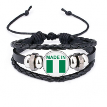  nigeria country love bracelet braided leather woven  wristband