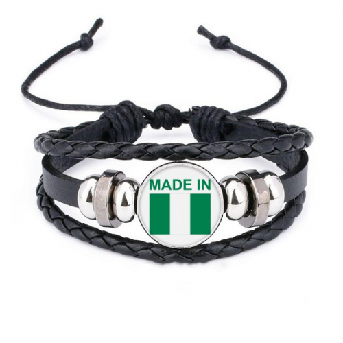  nigeria country love bracelet braided leather woven  wristband