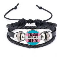 trans man support lgbt transgender bracelet braided leather woven  wristband
