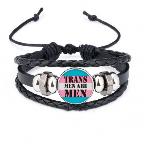 trans man support lgbt transgender bracelet braided leather woven wristband trans man support lgbt transgender bracelet braided leather woven wristband
