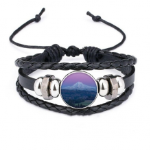  purple blue bracelet braided leather woven  wristband