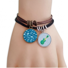 blue sea grids  fishes bracelet  wristband guitar music handmade