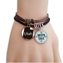 utah the united states of amemap bracelet en cuir de bracelet saison ernale à la corde