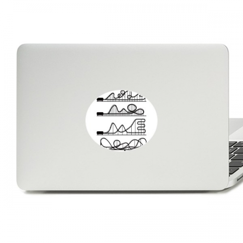 Amusement Park Black Roller Coaster Outline Vinyl Emblem Graphic Laptop Sticker Notebook Decal
