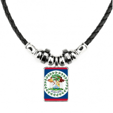 belize flag north amecountry necklace jewelry torque leather  pendant