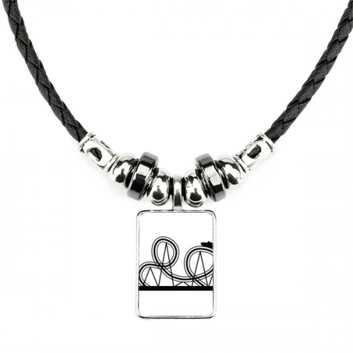 black roller coaster amusement park outline necklace jewelry torque leather pendant black roller coaster amusement park outline necklace jewelry torque leather pendant