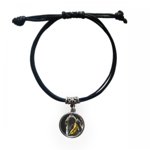 m animal monkey bracelet leather  wristband black jewelry