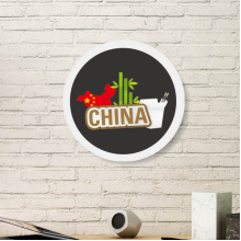 中国地图竹子棕色唐人街图案 圆形家居装饰相画框挂墙画礼品礼物