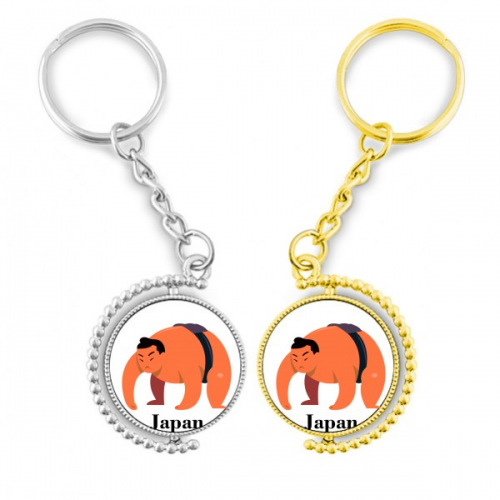 traditional japanese sumo wresting rotating rotating key chain  accessory couple keyholder
