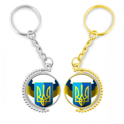 ukraine national emblem country rotating rotating key chain  accessory couple keyholder