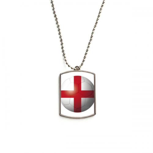England National Flag Soccer Football Stainless Steel Chain Dog Tag Pendant Pet Necklace