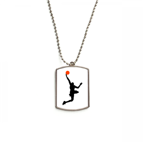 Sports Basketball Running Slam Dunk Stainless Steel Chain Dog Tag Pendant Pet Necklace