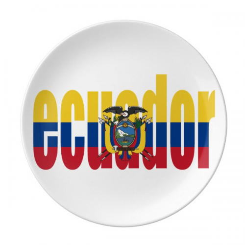 Ecuador Country Flag Name Plate Decorative Porcelain Salver Tableware Dinner Dish