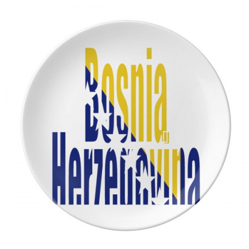 Bosnia Herzegovina Flag Name Plate Decorative Porcelain Salver Tableware Dinner Dish Bosnia Herzegovina Flag Name Plate Decorative Porcelain Salver Tableware Dinner Dish