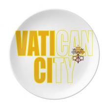 梵蒂冈市国旗英文名 陶瓷餐盘子8寸月光盘餐具家居礼物