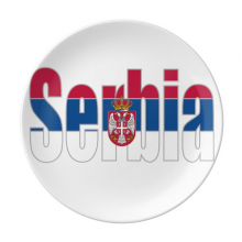 Serbia Country Flag Name Plate Decorative Porcelain Salver Tableware Dinner Dish