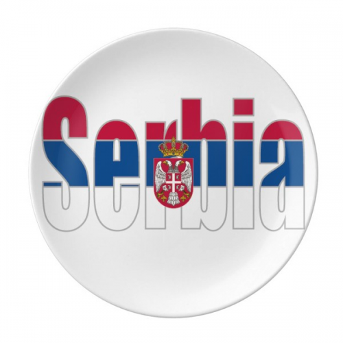 Serbia Country Flag Name Plate Decorative Porcelain Salver Tableware Dinner Dish