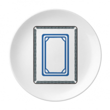 White Mahjong Tiles Pattern Plate Decorative Porcelain Salver Tableware Dinner Dish