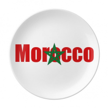 Morocco Country Flag Name Plate Decorative Porcelain Salver Tableware Dinner Dish