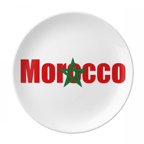 Morocco Country Flag Name Plate Decorative Porcelain Salver Tableware Dinner Dish
